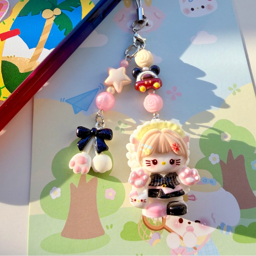 HelloKitty resin charm phonecharm phonestrap keychain